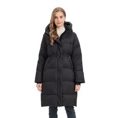 ANYIELIEMO Women’s Thick Long Goose Down Coat Lightweight Warm Winter Down Puffer Parka Jacket (US, Alpha, Small, Regular, Regular, Black)