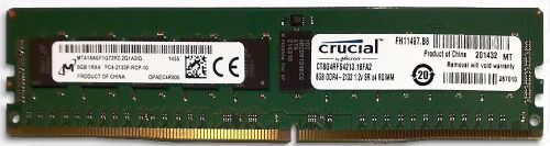 two 8 gb ddr4 2133 ecc 1 2 v rdimms straightened
