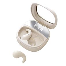 Costnzo Sleep Earbuds for Side Sleepers - Noise Cancelling Headphones with Sleep Mode, Non-in Ear Design for Pain-Free All Night Comfort (Beige)