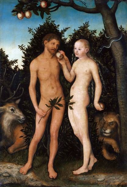 'Adam and Eve in Paradise '. Oil on copper beech wood painting by Lucas Cranach the Elder , 1531. Lucas Cranach the Elder was a German Renaissance...