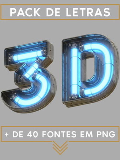 Pack de fontes 3d - png (+ de 40 fontes diferentes)