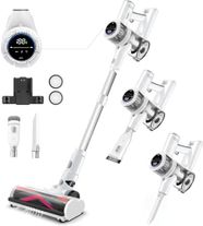 VYKLO Cordless Vacuum Cleaner, 600W 55Kpa 70Mins Stick Vacuum Cleaners for Home, AUTO Dust Detection/LED Touch Display, Rechargeable Wall Mount, Wireless Handheld Vacuum for Pet Hair/Carpet/Hard Floor