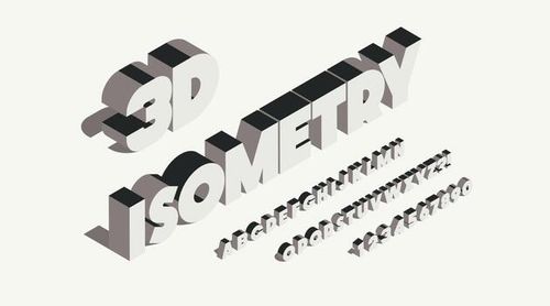 fonte de isometria vetorial 3d estilo em negrito vetor