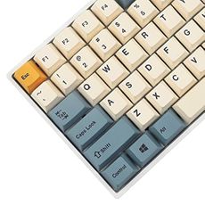 YMDK 145 Apricot Yellow Dye-Sub Mac Keycaps Thick PBT Cherry Profile Key caps for TKL 61 64 68 75 87 96 104 108 GMMK MX Mechanical Keyboard