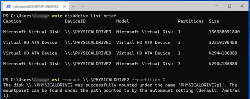 mount ext4 partition in WSL2