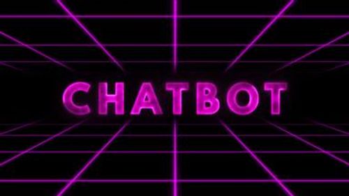 聊天机器人霓虹灯文字效果与复古发光背景