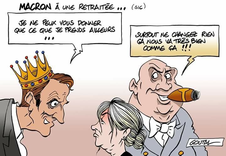 Goutal (2018-10-09) France: Emmanuel Macron, retraités (Via Facebook) | Macron, Emmanuel macron