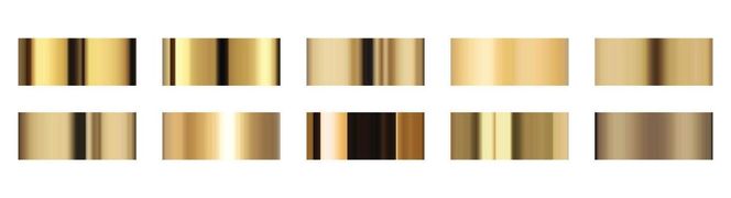Set of gold gradient. Gold swatches vector illustration isolated on white