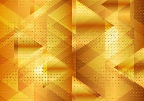 Technology luxury backgroud with golden triangles vector