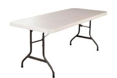 Generic Heavy Duty Lifetime Rectangular 6 Foot Commercial Grade Stacking Folding Utility Table for Dining, Picnic, and Party (Almond, 4 PACK)