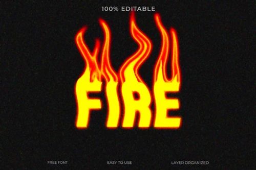 PSD Fire Font Style Text Effect