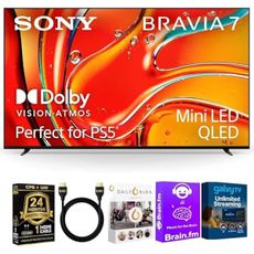 Sony K65XR70BKIT1 65 inch BRAVIA 7 4K HDR Mini LED QLED Smart Google TV with Dolby Vision, PS5 Exclusive Features,
