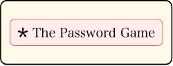 The Password Game cover