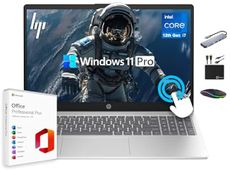 HP 15.6 FHD IPS Touchscreen Pavilion Laptop, Computer, 10-Core Intel i7 Processor, 64GB RAM, 2.5TB Storage (2TB SSD + 500GB Ext), Wi-Fi 6E, Windows 11 Pro+Lifetime Microsoft Office, MarxsolAccessory