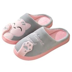 GEBUFAW Cat Slippers for Women and Men with Soft Plush Upper Memory Foam Insole and Non Slip Sole Cute Indoor House Shoes for All Season Use Cozy Unisex Design