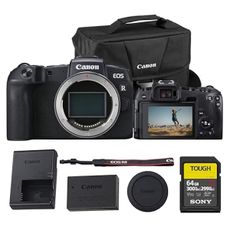 Canon EOS RP Mirrorless Camera (Body Only) – Full-Frame 26.2MP CMOS Sensor, Dual Pixel Autofocus (3380C002) + 64GB Memory Card + Shoulder Bag