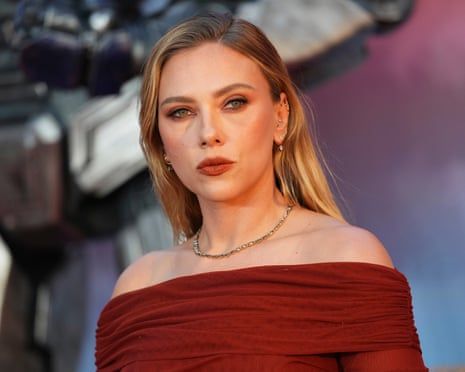 Scarlett Johansson looks at the camera