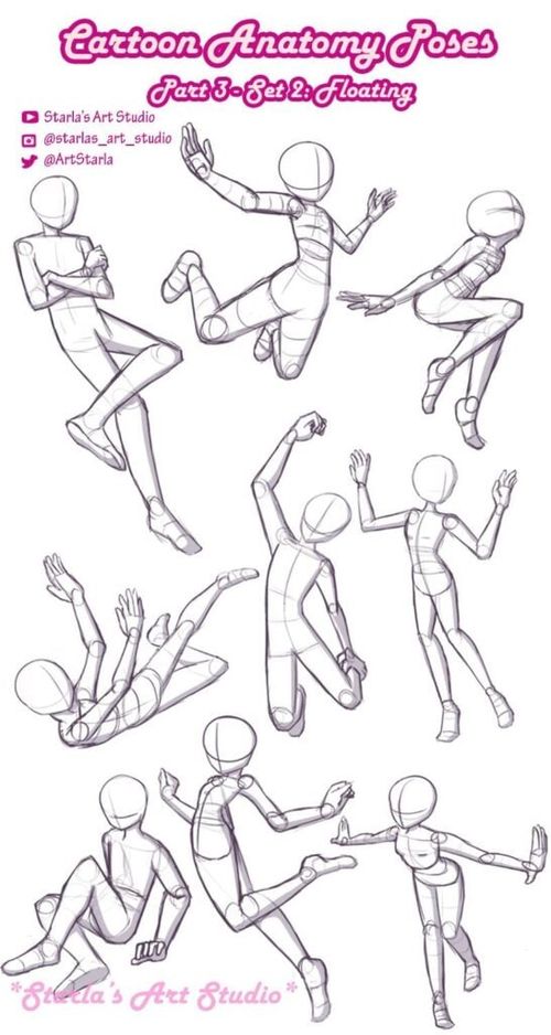 A set of drawings of various poses.