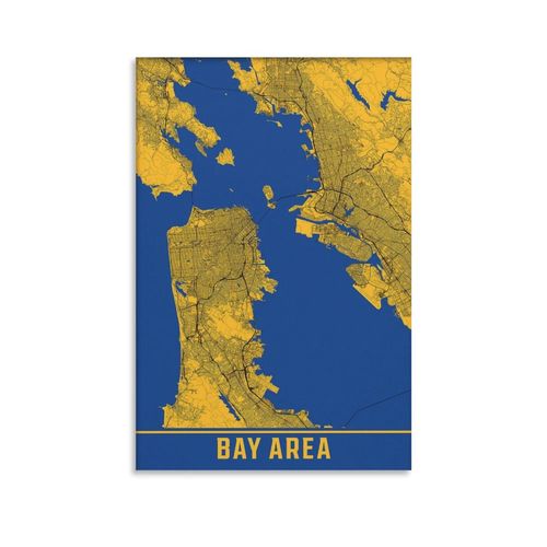 American Cities Color Map Fans Map Poster Bay Area Picture Print Wall Art Poster Painting Canvas Posters Artworks Room Aes...