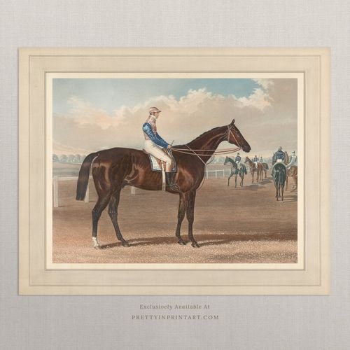 unframed-vintage-horse-racing-scene-print-antique-sporting-art-dark-academia-equestrian-wall-decor-thoroughbred-print-classic-study-gallery-style
