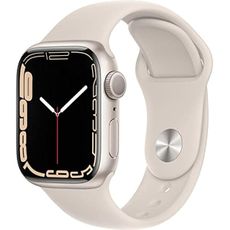 Apple Watch Series 7 (GPS, 45mm) Starlight Aluminum Case with Starlight Sport Band, Regular (Renewed)
