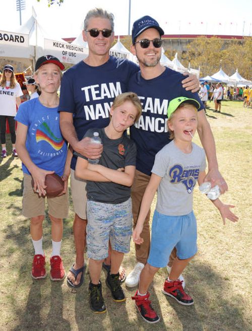 Simon Halls, Matt Bomer, Kits Halls, Henry Halls and Walker Halls attend Nanci Ryder's "Team Nanci" 15th Annual LA County Walk To Defeat ALS at...