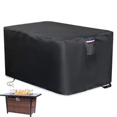 600D Heavy Duty Waterproof Fire Pit Cover,Featuring Pu Coating,Equipped with Handles,Drawstrings,Buckles,Waterproof Strips and Other Craft Details,Black-Customize Size