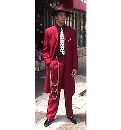 Zoot Suit Prom, 70s Zoot Suit, Yellow Zoot Suit, Black And Red Zoot Suit, Zoot Suit Fashion, Green Zoot Suit, Modern Zoot Suit, Zoot Suiters, Zoot Suit Colors