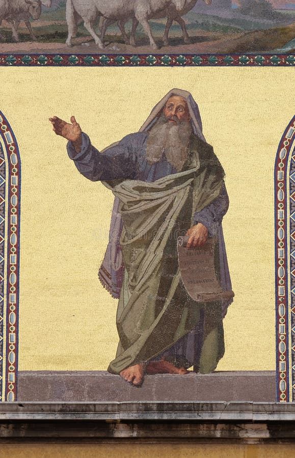 Mosaic of the Prophet Jeremiah in the facade of Basilica of Saint Paul outside the walls, Rome, Italy. Prophet jeremiah stock images, royalty-free photos and pictures