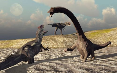 an allosaurus and diplodocus dinosaur sinking in a deadly mud pit. - dinosaur fight stock illustrations