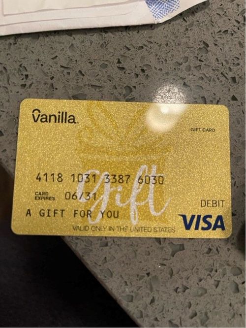 Vanilla gift card