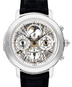 Jules Audemars Grande Complication in Titanum on Black Crocodile Leather Strap with Skeleton Dial