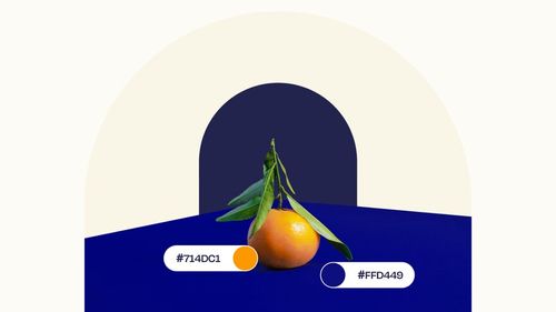 Two color combinations orange and navy blue