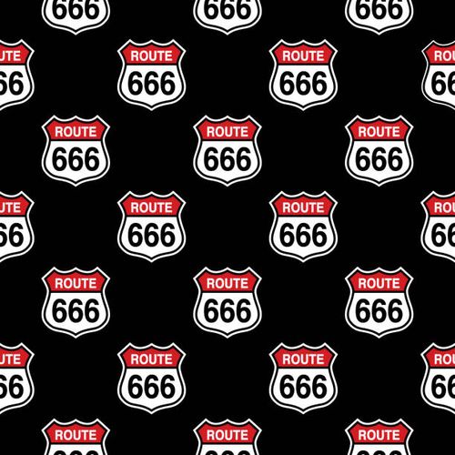 route 666 road sign seamless pattern - number 666 stock illustrations