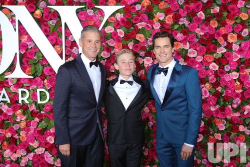 Simon Halls, Kit Halls and Matt Bomer arrive at the Tony Awards