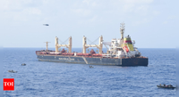 Indian navy rescues hijacked vessel MV Ruen from 35 pirates; all crew-members safe | India News - Times of India