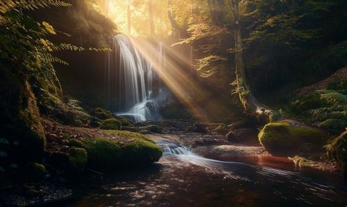 Small Waterfall in Beautiful Nature Free Image