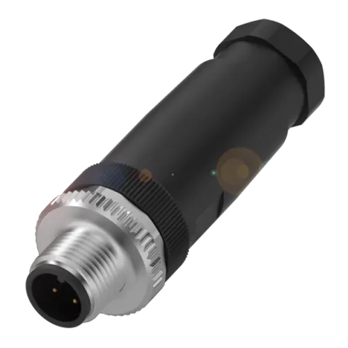 Connector BCC M434-0000-2A-000-41X475-000,
Merch.code 8536698000, 179173 (MTS). Connection = M12x1-Male,
Straight, 4-pin, A-coded | Number of connectable contacts = 4 | Connection
cross-section = 0.14...0.75 mm²| Type of wire mounting = Screw terminals | Cable diameter D = 4...6 mm |
Operating voltage Ub = 250 VDC / 250 VAC | Rated current (40 °C) = 4.0 A | IP rating = IP67 | Ambient
temperature = -40...85 °C | Approval/Conformity = CE, cURus, EAC, WEEE
Replacement for BCC01KM, C04 CNL-5, also Replacement
for BCC01KN, C04 CNL-7 and BCC01KP, C04 CNL-9