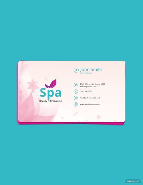 Spa Business Card Template in Word, Illustrator, Publisher, Pages, Photoshop, PDF - Download | Template.net