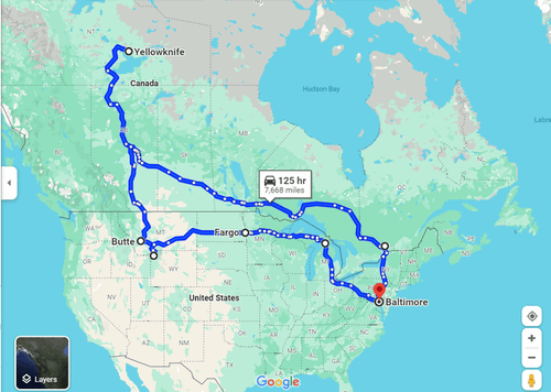 On the road to Yellowknife