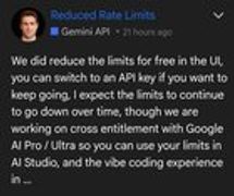 r/Bard - 关于近期AI Studio功能限制下调的说明：