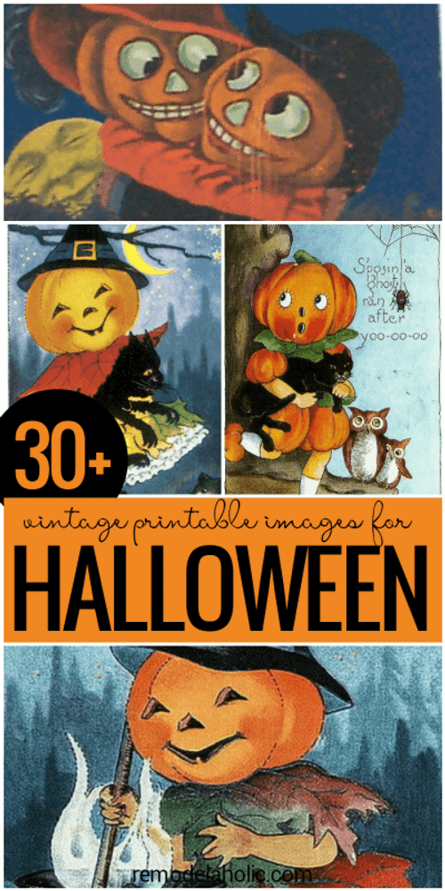 Add something fun and unique to your Halloween decor with one of these 30+ Free Printable Vintage Halloween Images featured on Remodelaholic.com