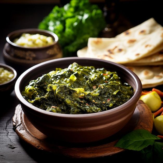 Photo leafy goodness saag a punjabi dish of greens