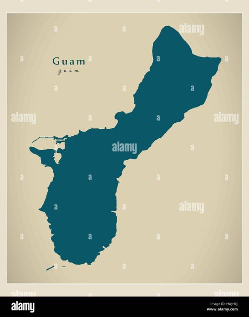 Modern Map - Guam GU - Stock Image