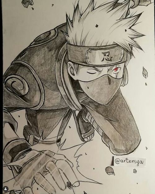 a drawing of naruto from the anime