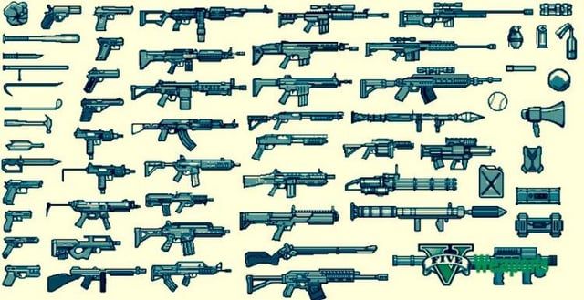 r/gaming - Todas as armas em GTA V