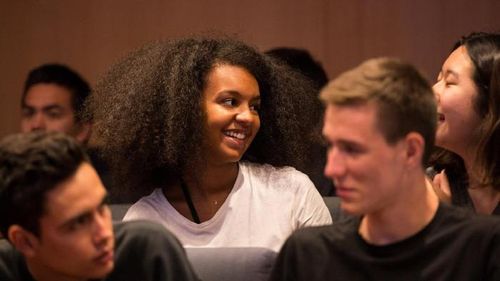 Bachelor student happy