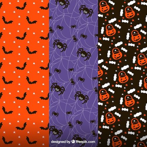 Free Vector different halloween patterns