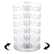 Huwena 36 Pocket Acrylic Rotating Business Card Holder Multiple Spinning Clear Business Card Holder Countertop Greeting Sticker Displa Stand Multi Slot Organizer for Office Home Desk