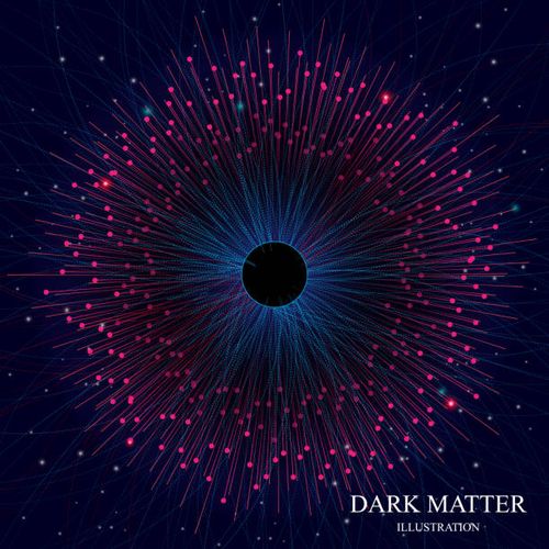 Dark Matter Illustration. Dark Matter is a type of matter which has not yet been directly observed, This illustration shows vector graphic drawing technique   by artist imagination. dark matter stock illustrations